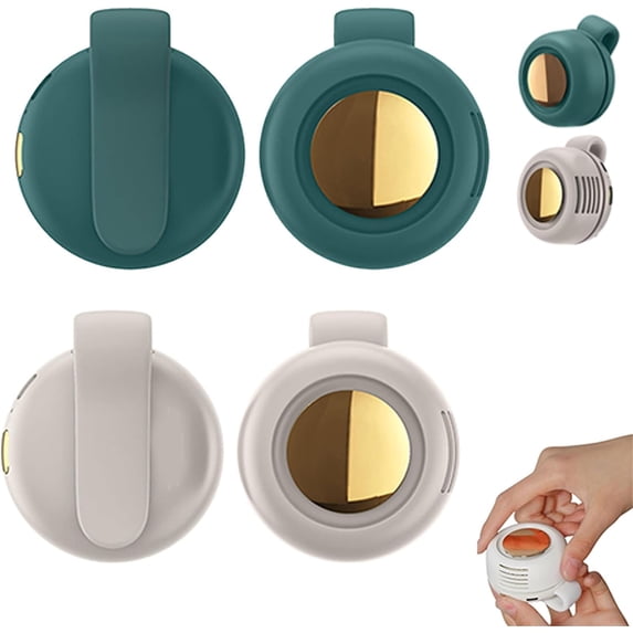Little Whirlwind Clip-Waist Neck Fan, Clip on Fan for Shirt, Portable Clip on Fan, Silent Bladeless Wearable Personal Fan, Rechargeable Mini Bladeless Electric Fan (white+green)