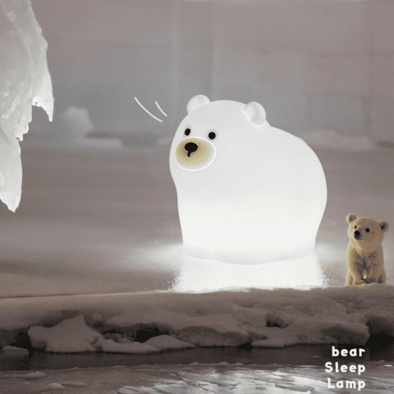 Little White Bear Silicone Night Light Colorful Light Soft Light Eye Sleep Lamp Ornaments Polar Bear Pat Night Light41728