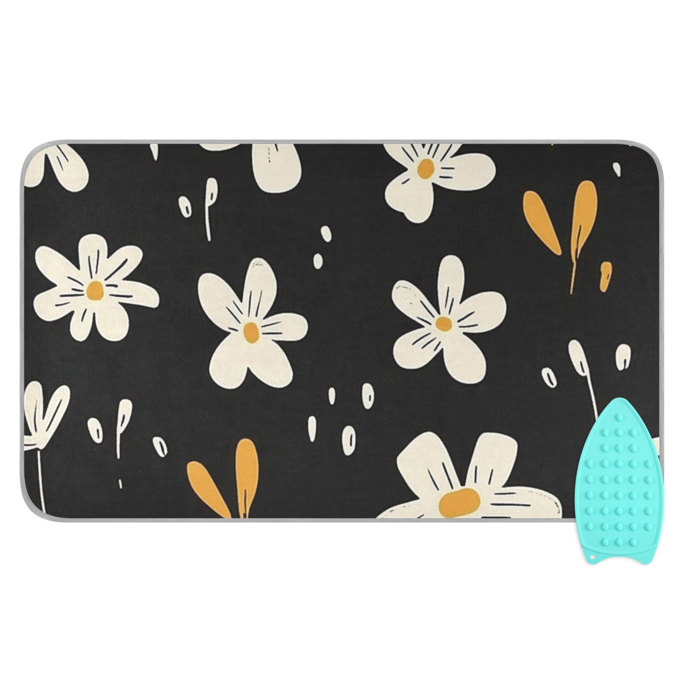 Little White Flower Ironing Mat Blanket for Table Top Travel Portable Ironing Board Pad 47.2x27.6 Inch