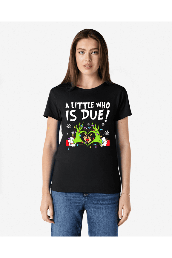 Little Who Is Due Christmas Pregnancy Announcement Retro Unisex T-Shirt V12870, up to Size 5XL