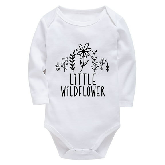 Little Wild Flower Romper for Little Girls Long Sleeve Baby Boy Romper White 24 Month Romper Boy