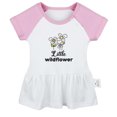 thumbnail image 1 of Little Wildflower Funny Dresses For Baby, Newborn Babies Skirts, Infant Princess Dress, 0-24M Kids Graphic Clothes (Pink Raglan Dresses, 0-6 Months), 1 of 4