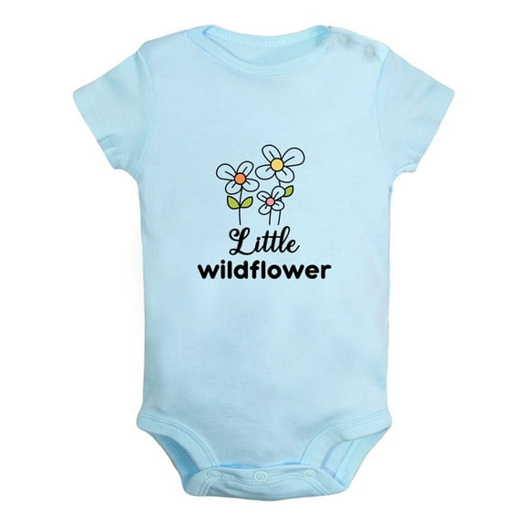 Little Wildflower Novelty Rompers For Babies, Newborn Baby Unisex Bodysuits, Infant Jumpsuits, Toddler 0-12 Months Kids One-Piece Oufits (Blue, 6-12 Months)