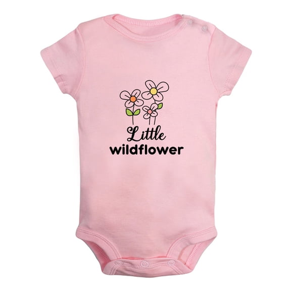 Little Wildflower Novelty Rompers For Babies, Newborn Baby Unisex Bodysuits, Infant Jumpsuits, Toddler 0-12 Months Kids One-Piece Oufits (Pink, 6-12 Months)