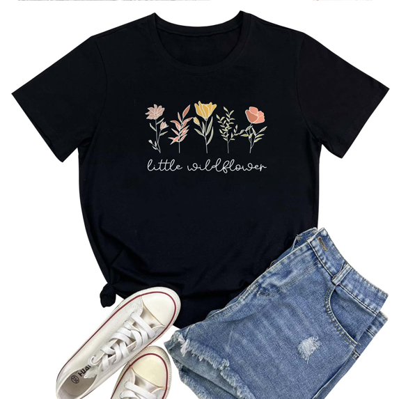Little Wildflower T Shirt For Women – Cute Boho Floral T Shirt For Women & Girls