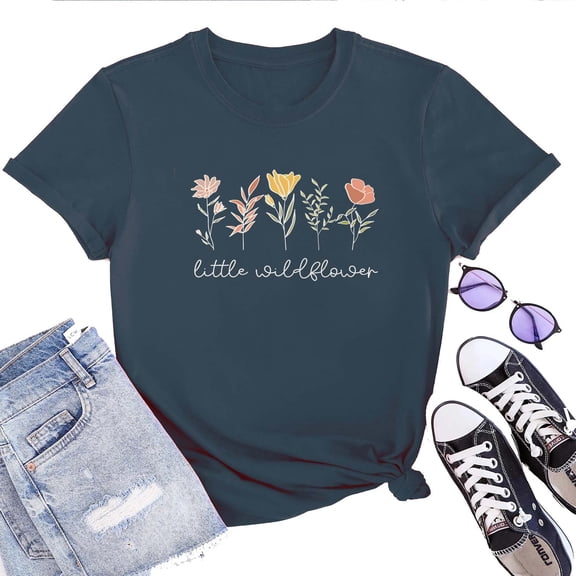 Little Wildflower T Shirt For Women – Cute Boho Floral T Shirt For Women & Girls