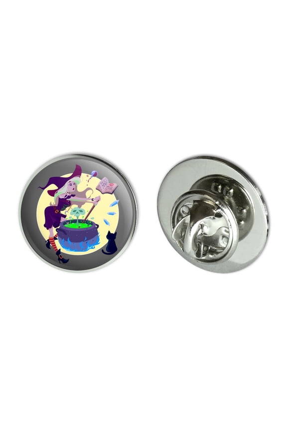 Little Witch Brewing Potions  Metal 0.75" Lapel Hat Pin Tie Tack Pinback