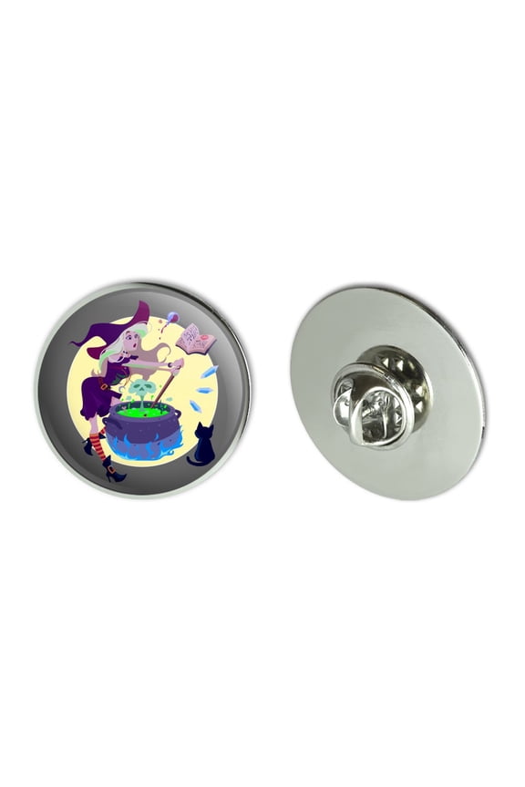 Little Witch Brewing Potions  Metal 1.1" Tie Tack Hat Lapel Pin Pinback