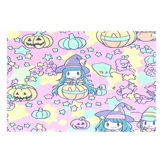 Little Witches 12x18in Heat-Resistant Non-Slip Place Mat, Durable and Wrinkle-Resistant