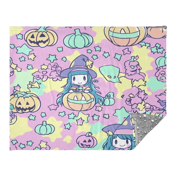 Little Witches Camping Blankets Bed Throws and Cozy Travel Blanket Fluorescence 70x55in Double Sided