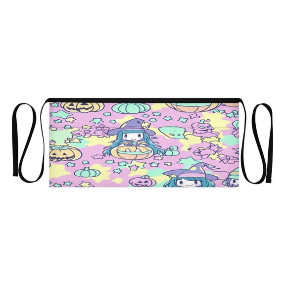 Little Witches Multi Pocket Short Apron Waterproof, Adjustable 96.5in Belt for various occasions