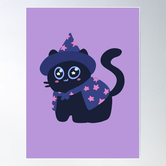 Little Wizard Catto Poster Wall Art, Modern Wall Decor For Living Room Bedroom, 8x12 UNFRAMED
