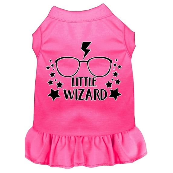 Mirage Pet Little Wizard Screen Print Dog Dress Bright Pink 4X (22)