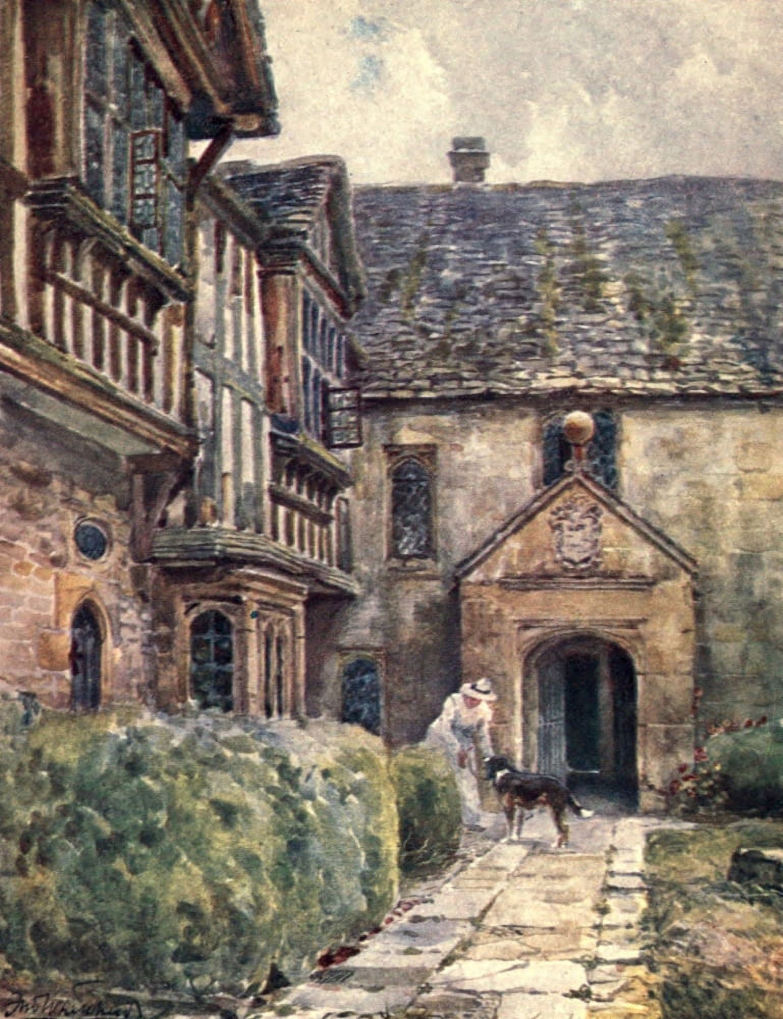 Little Wolford Manor House Canvas Art - F Whitehead (18 x 24)
