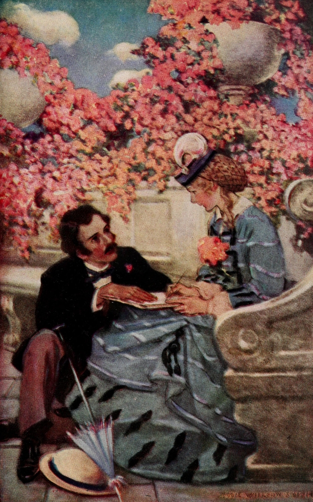 Little Women 1915 A hand came down over the page Canvas Art - Jessie Willcox Smith (24 x 36)