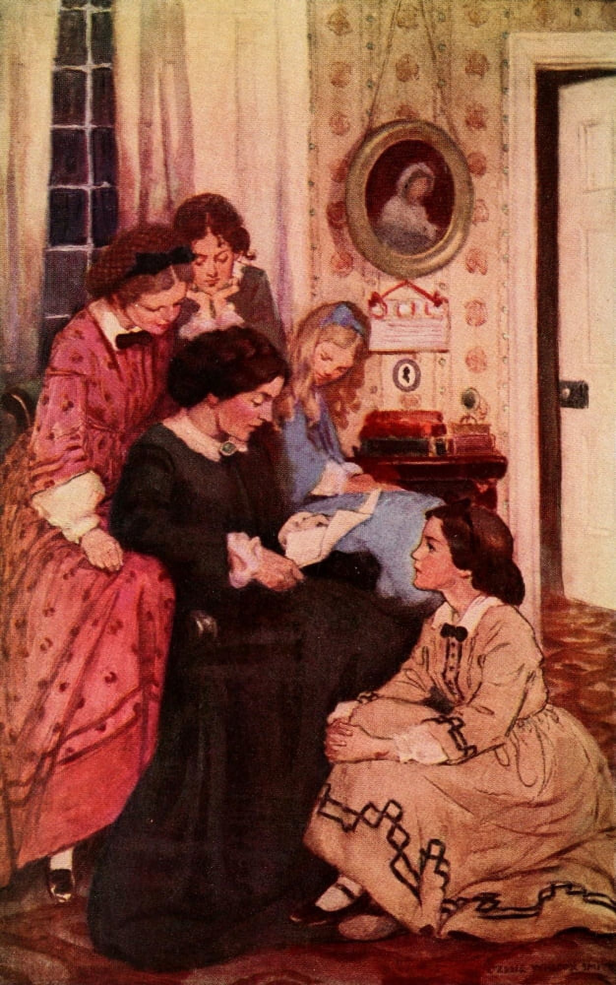 Little Women 1915 They all drew to the fire Canvas Art - Jessie Willcox Smith (18 x 24)