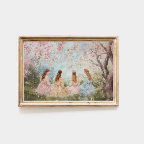 Little Women Art Print, Spring Hosting Wall Decor, Cottagecore Art, Victorian Jo March, Little Women Poster UNFRAMED