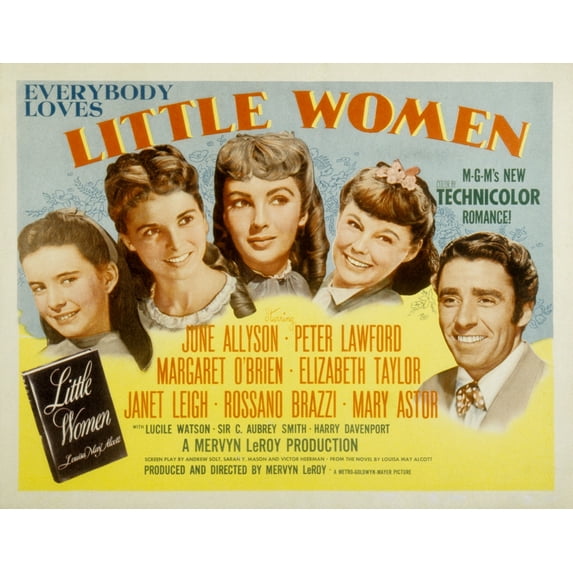 Little Women Margaret O'Brien Janet Leigh Elizabeth Taylor June Allyson Peter Lawford 1949 Movie Poster Masterprint (28 x 22)