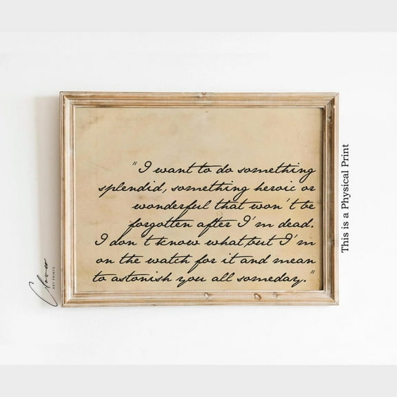 Little Women Quote, Louisa May Alcott Vintage Book Page Art Print, Literary Wall Decor, Inspirational Feminine Home Home Decor #118, Unframed Poster Size 8x12