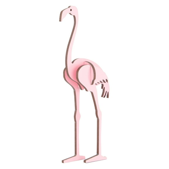 Little & Wood: Woodlet: Small - Flamingo - Pink, 3D Wooden Kit-Set, Bird Puzzle, Easy Assembly Model, Pop Build Fun, Sustainably Sourced Wood, Ages 6+