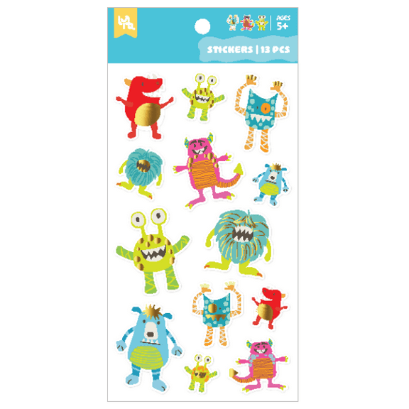 Little Yellow Bicycle® Stickers Sheet - Monsters with Foil Accents