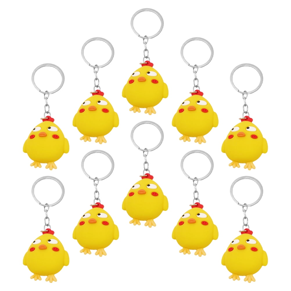 LONYOO Cute Chicken Keychain Set – Colorful Hen & Rooster Charms For Purse, Bag, Or Backpack (Fun Gifts For Chicken Lovers & Farmers)