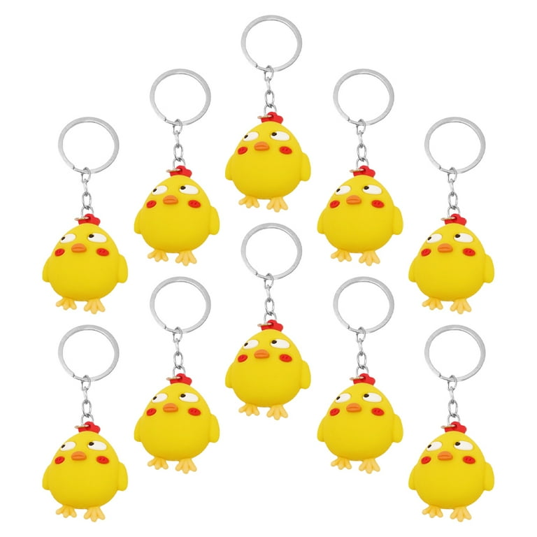 Little Yellow Chicken Keychain 10 Pcs Backpack Charm Decorative