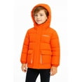 thumbnail image 1 of HILEELANG Kids Big Boys Lightweight Puffer Jacket with Hood Warm Light Weigh Water-Resistant Winter Coat for Kids 6-13, Bright Orange Safety Color, 1 of 9