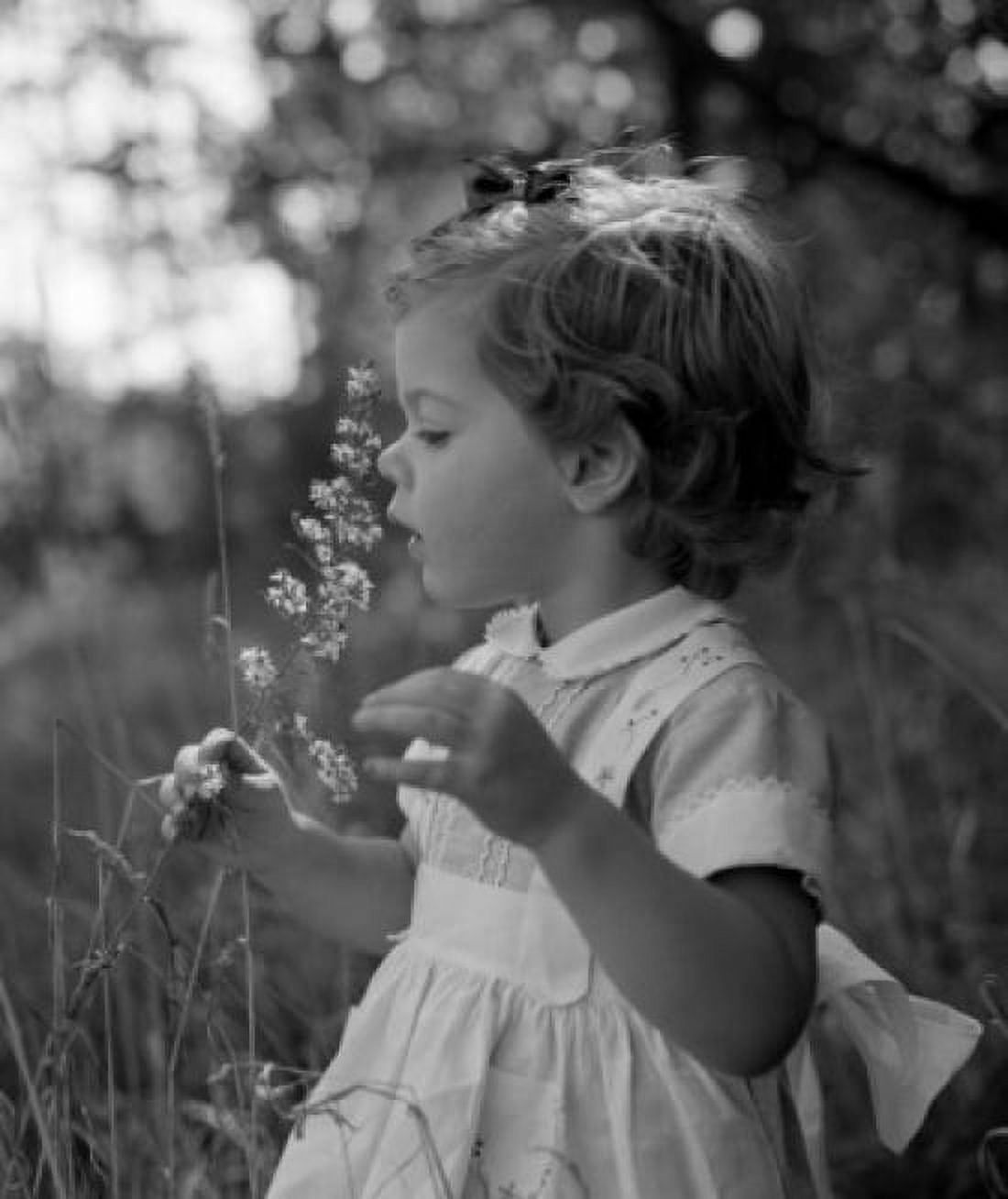 Little girl in meadow Canvas Art - (18 x 24)