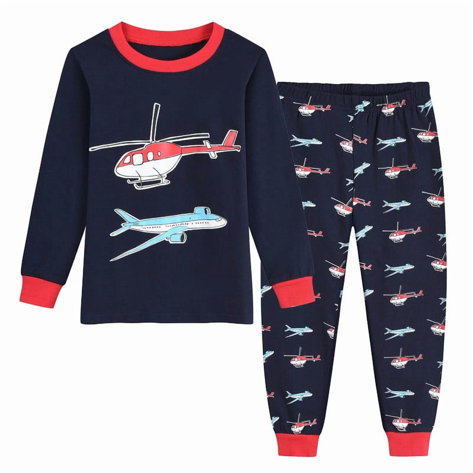 Little hand Boys Pajamas 100% Cotton Airplane Pjs Toddler 2 Piece ...