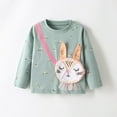thumbnail image 1 of Little hand Girls Long Sleeve Kid Tough Tee Shirt Rabbit Graphic Tee Cotton Casual Crewneck T-Shirt 4-10 Years, 1 of 4