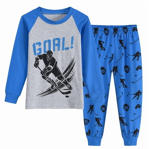 Little Hand Toddler Boy Pajamas Goal Pattern Long Sleeve Fall Size 3T