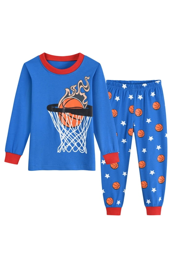 Little Big Boy Pajamas Sets Basketball 100% Cotton Pjs Kids Jammies 3T