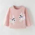thumbnail image 1 of Little hand Little Girls'Long Sleeve Tee Shirt Rabbit Cotton Casual Crewneck Graphic Tops T-Shirts Pink 4-10T, 1 of 6