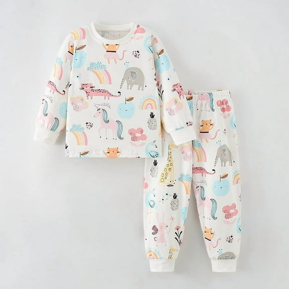 Little hand Toddler Baby Girls Clothes Long-sleeve Dinosaur Hoodie Sweatshirt Pants Print Outfits Set 2T-7T