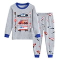 thumbnail image 1 of Little hand Toddler Boy Truck Pajamas Long SleevesCotton Sleepwear 2-Piece Gray 7T, 1 of 8