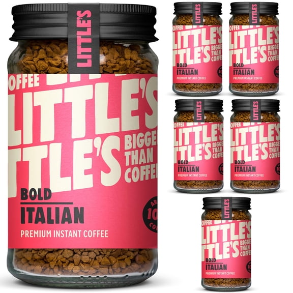 Little's Bold Italian Instant Coffee, 6 Pack (100g x 6) - Premium Instant Coffee, Rich & Smooth - Vegan Friendly, Low Calories, No Added Sugar