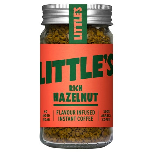 Little's Rich Hazelnut Flavour Infused Instant Coffee 50g, British Import (Pack of 2)
