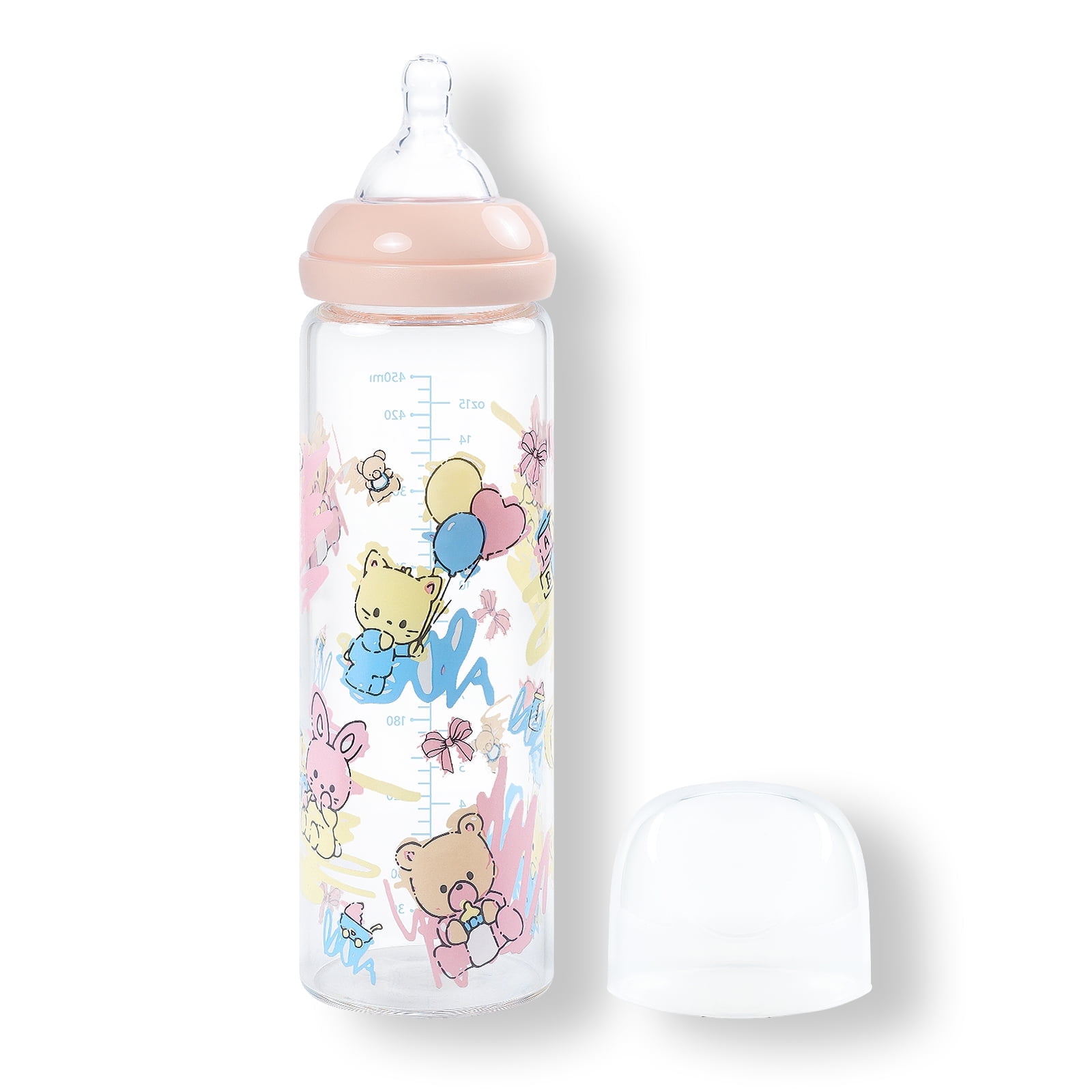 LittleForBig Biberón para Adultos Ultra Impreso Especial de Vidrio Extragrande con Patrón de Bebés Lindos