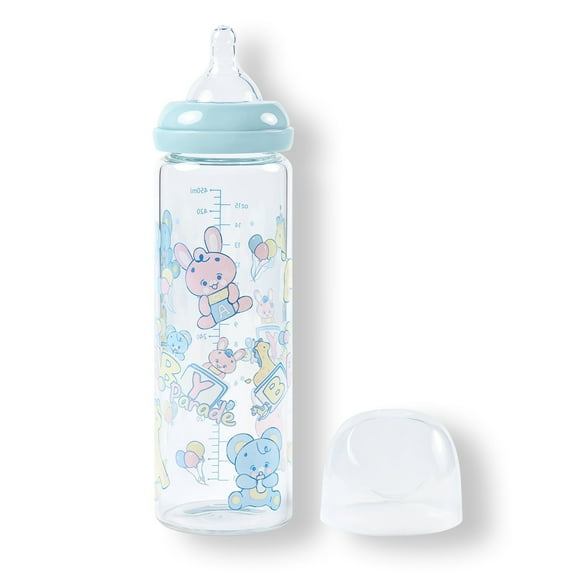 LittleForBig Adult Glass Feeding Bottle Ultra Printed Specialty Oversized Baby Parade Pattern