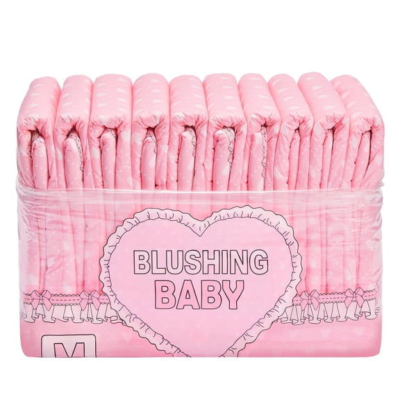 LittleForBig Adult Printed Diaper 10 Pieces Pack - Blushing Baby Diapers (XL)