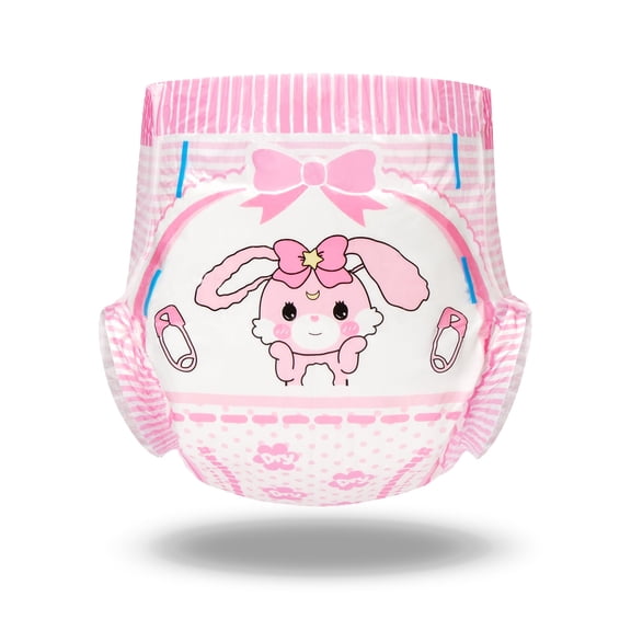 LittleForBig Adult Printed Diaper 2 Pieces - Baby Usagi Diapers (M)