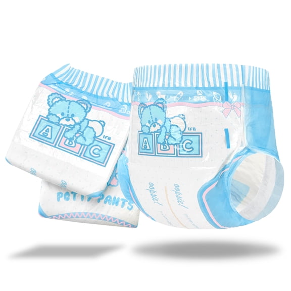 LittleForBig Adult Printed Diaper 2 Pieces - Potty Pants Diapers (M)