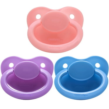 LittleForBig BigShield Generation-1 Pacifier 3 Paci Pack - Pink LightBlue Lightpurple