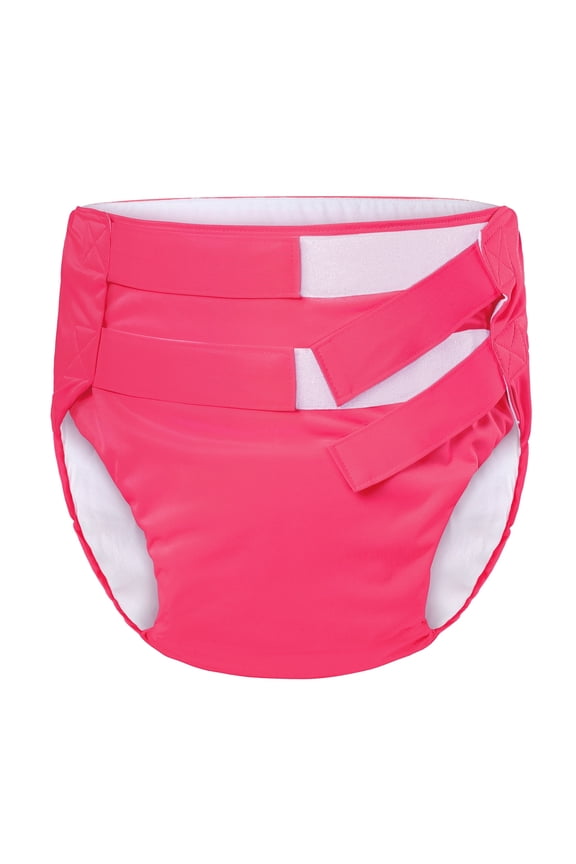 Soft Underwear Comfortable Washable Adjustable Reusable Waterproof Hook-and-Loop Adult Training Pants Hot Pink L