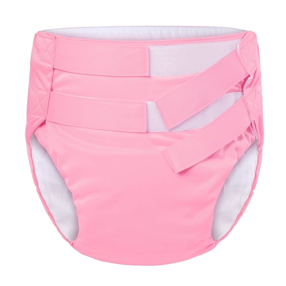 LittleForBig Soft Underwear Comfortable Washable Adjustable Reusable Waterproof Hook-and-Loop Adult Training Pants Pink XL
