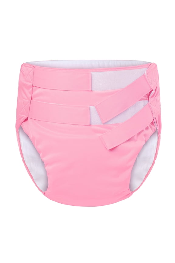 Soft Underwear Comfortable Washable Adjustable Reusable Waterproof Hook-and-Loop Adult Training Pants Pink XL