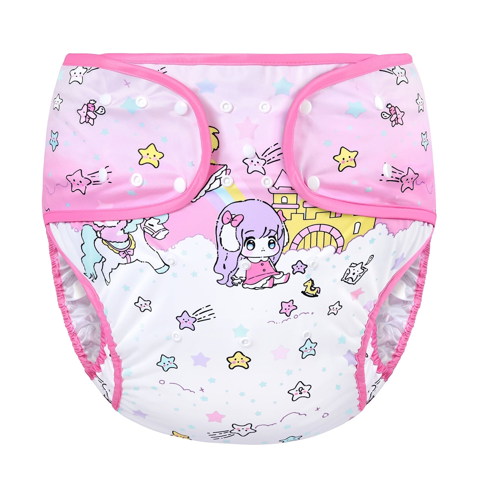 LittleForBig Washable Adjustable Reusable Waterproof Cloth Adult Diaper Wrap Cover - Fairy Littles in Dreamland M