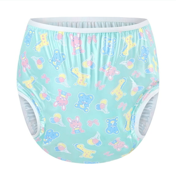 LittleForBig Washable Reusable Waterproof Adult Plastic Pants Pull Up Diaper Cover - Full Print Baby Parade S
