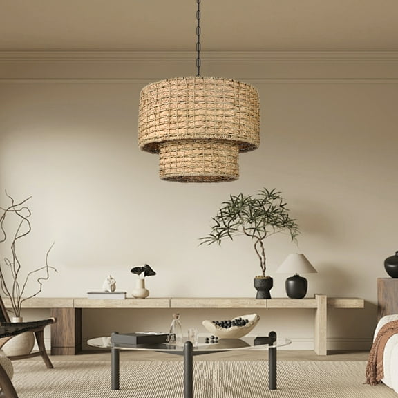 LittleGlovo Adjustable Vintage Farmhouse Chandelier Lamp Shade for Kitchen Island Dining Room